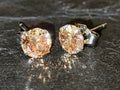 Ohrstecker Citrin (6 mm Durchmesser)